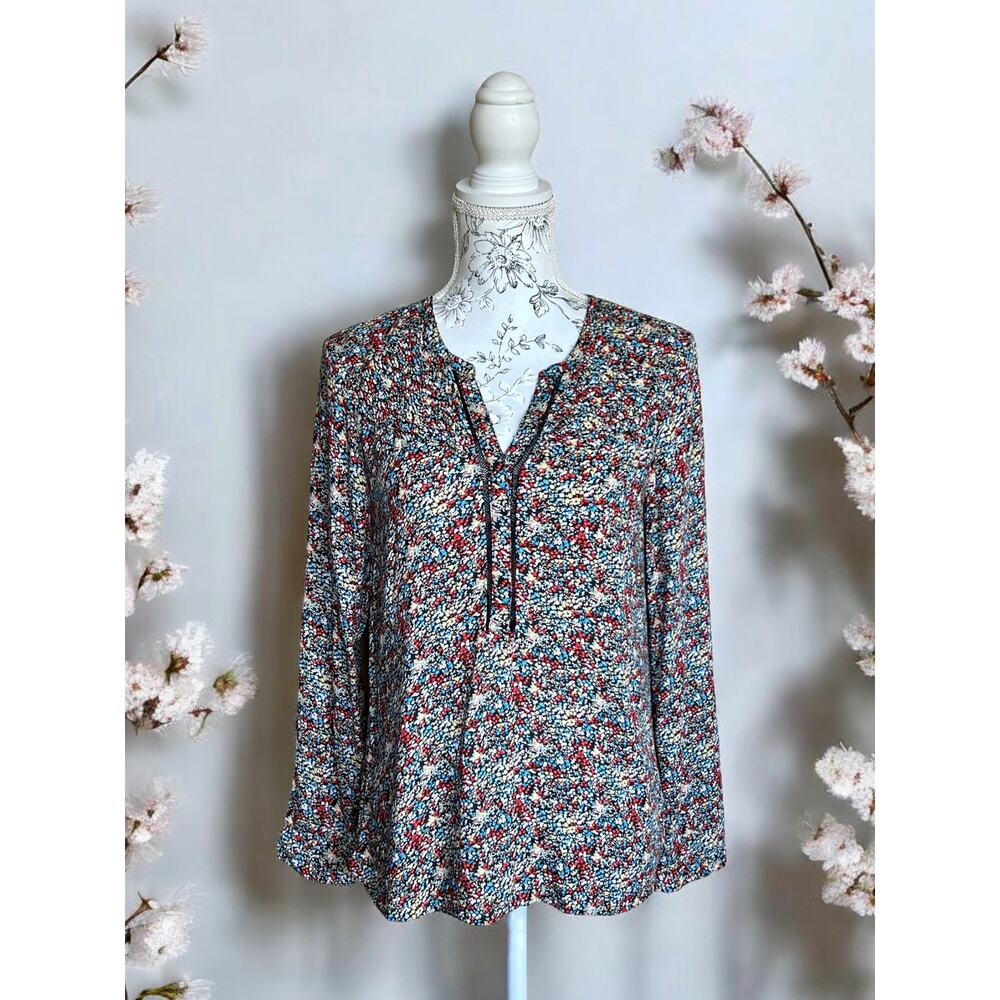 Anthropologie Meadow Rue Luana Floral Long Sleeve Top XS